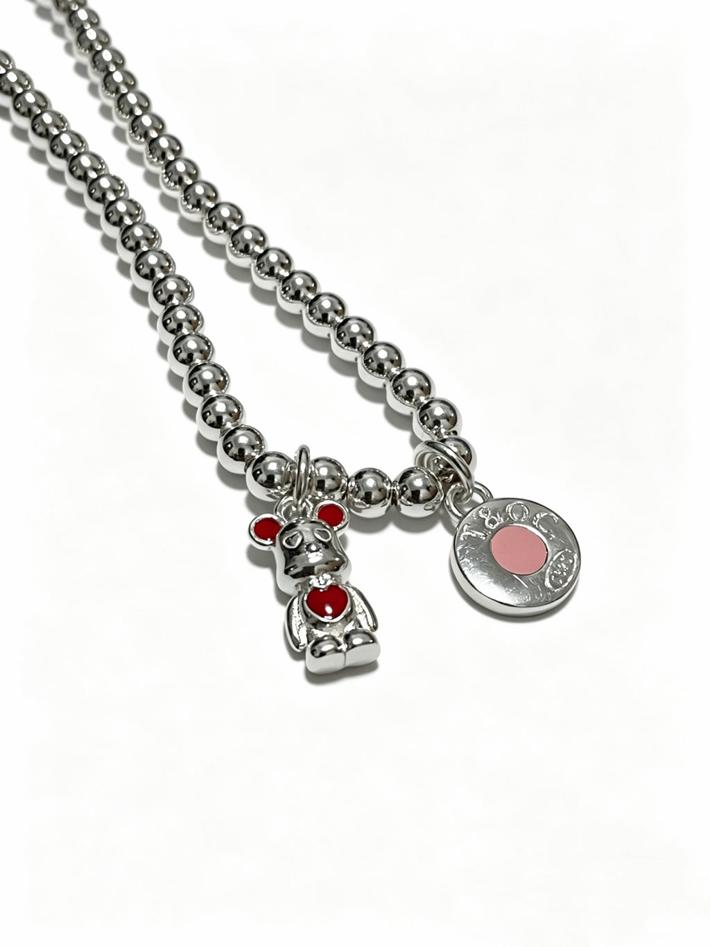 Signature Motif Pendant Necklace in Silver-Tone – Vintage Detail – Design 36 side detail