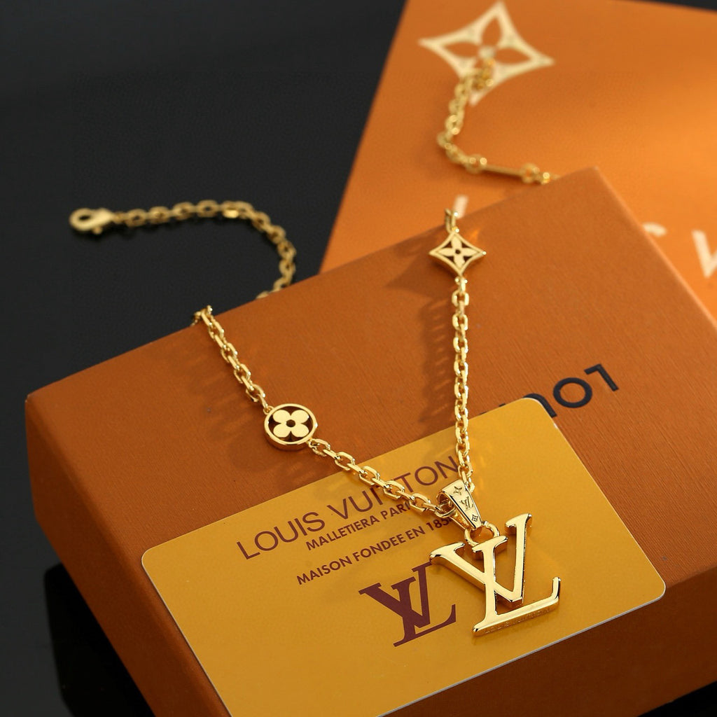 Geometric Emblem Pendant Necklace in Polished Metal-Tone – Design 037 front product view