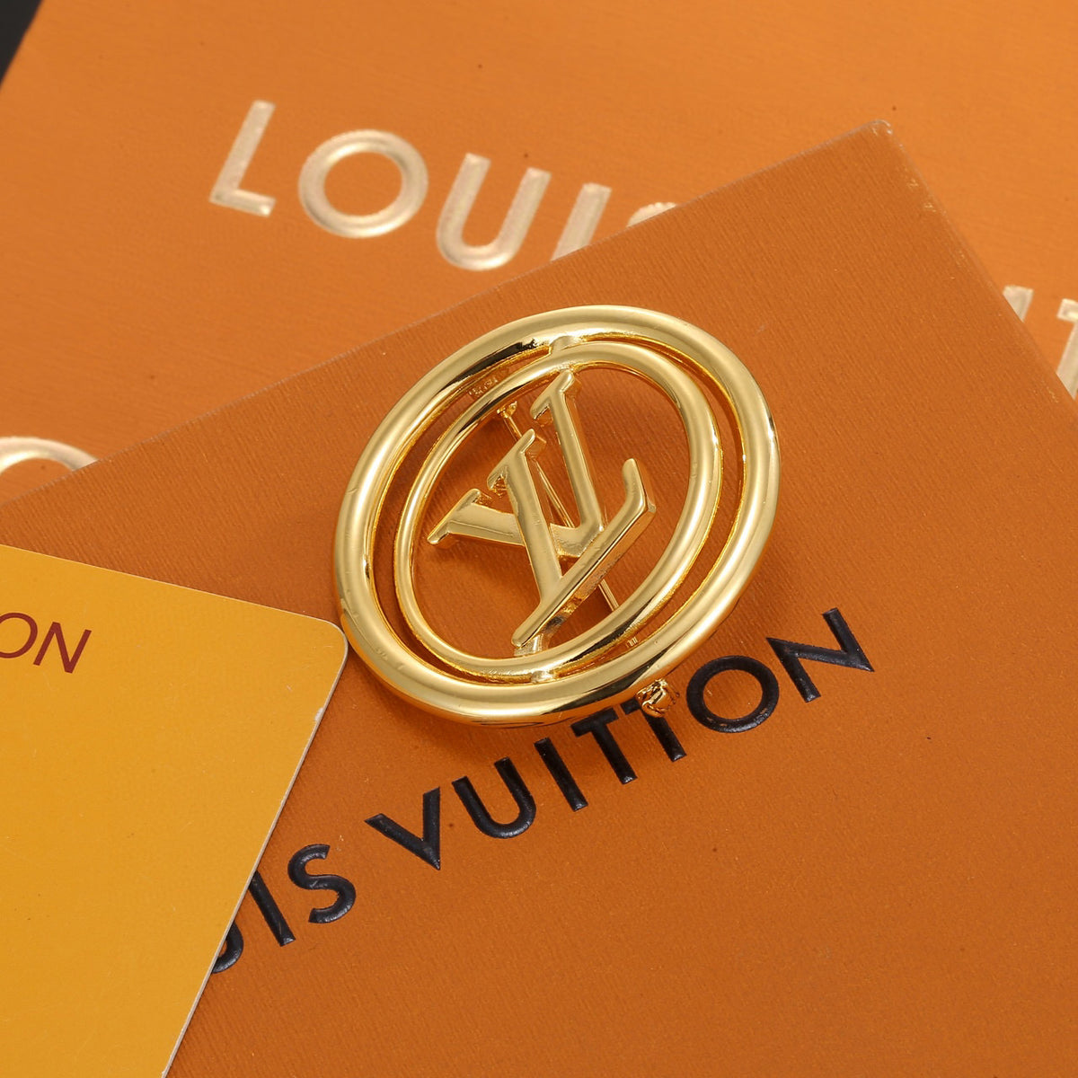 Letter Emblem Brooch in Polished Metal-Tone – Design 006 main product view