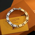 Letter Emblem Bracelet in Polished Metal-Tone – Design 039 main product view