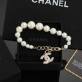 Pearl Bracelet in Polished Metal-Tone – Pearl Detail – Design 007 main product view