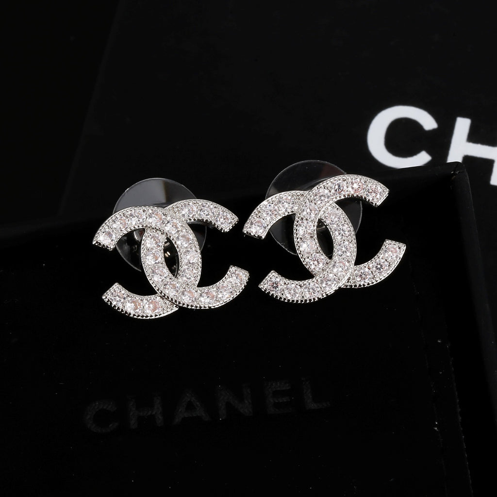 Signature Emblem Stud Earrings in Gold-Tone – Design 045 main product view