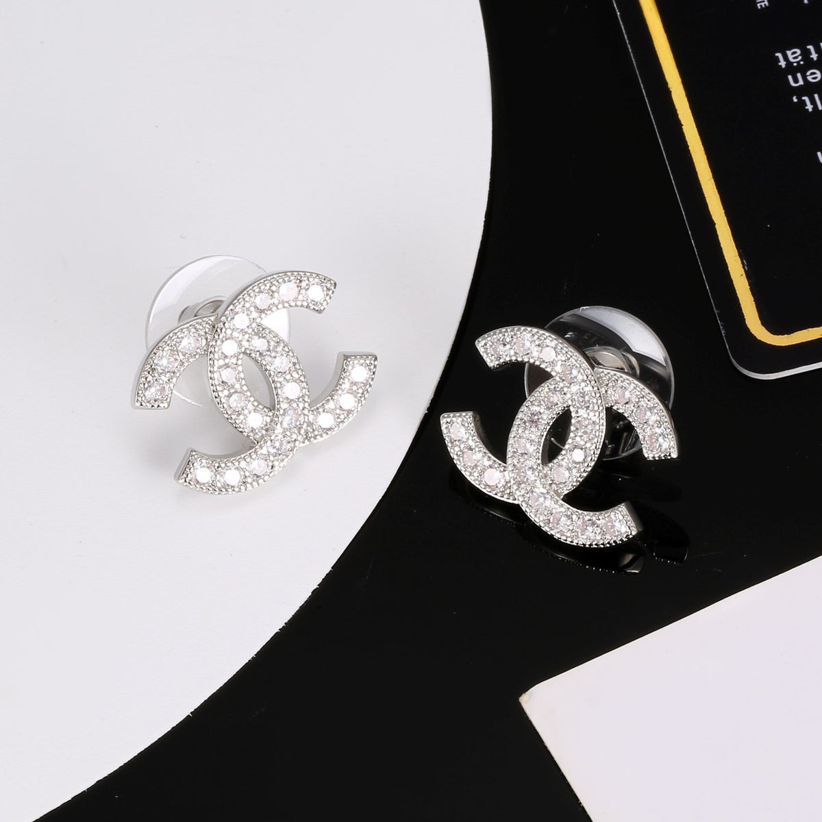 Signature Emblem Stud Earrings in Gold-Tone – Design 045 detail view