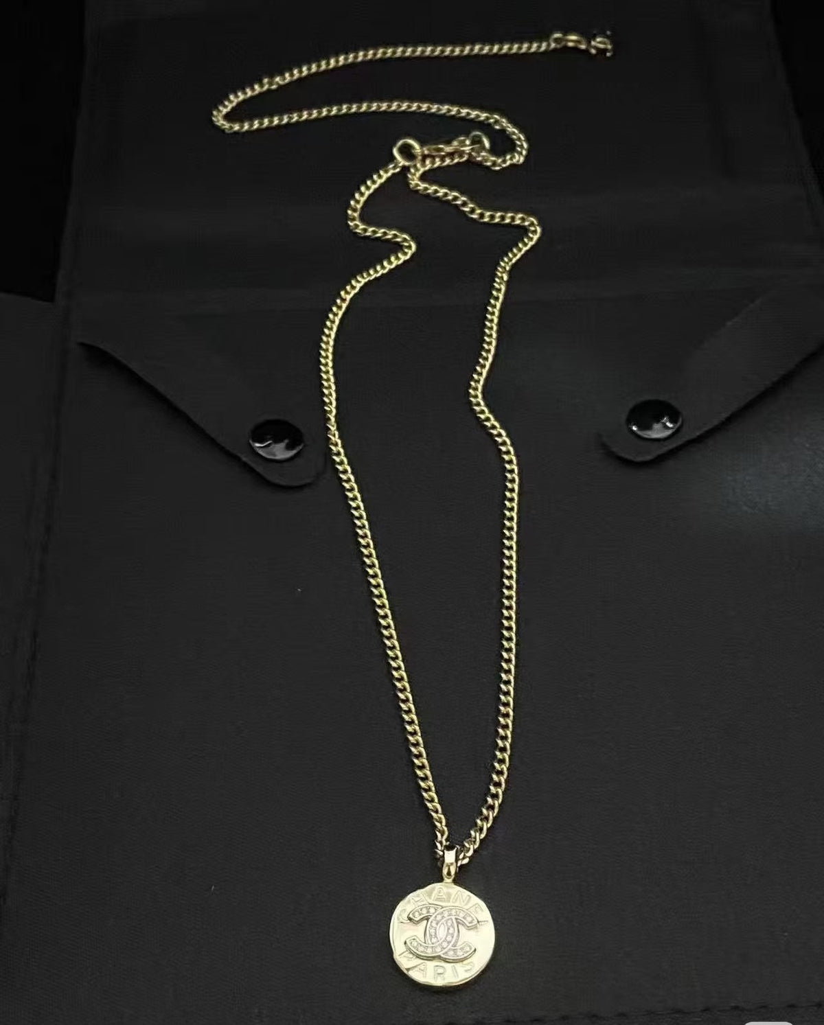 Signature Emblem Pendant Necklace in Gold-Tone – Design 062 styled product view
