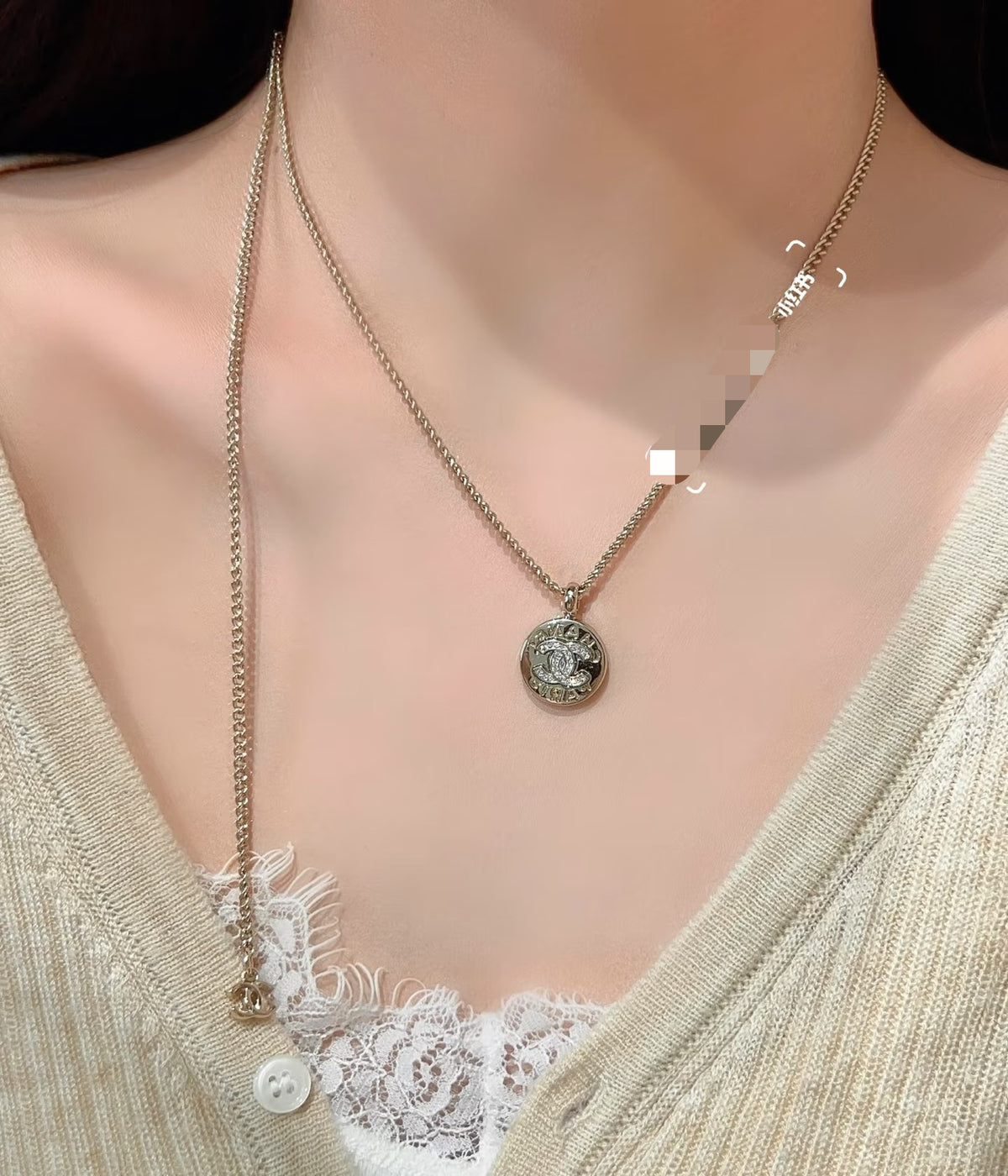 Signature Emblem Pendant Necklace in Gold-Tone – Design 062 main product view