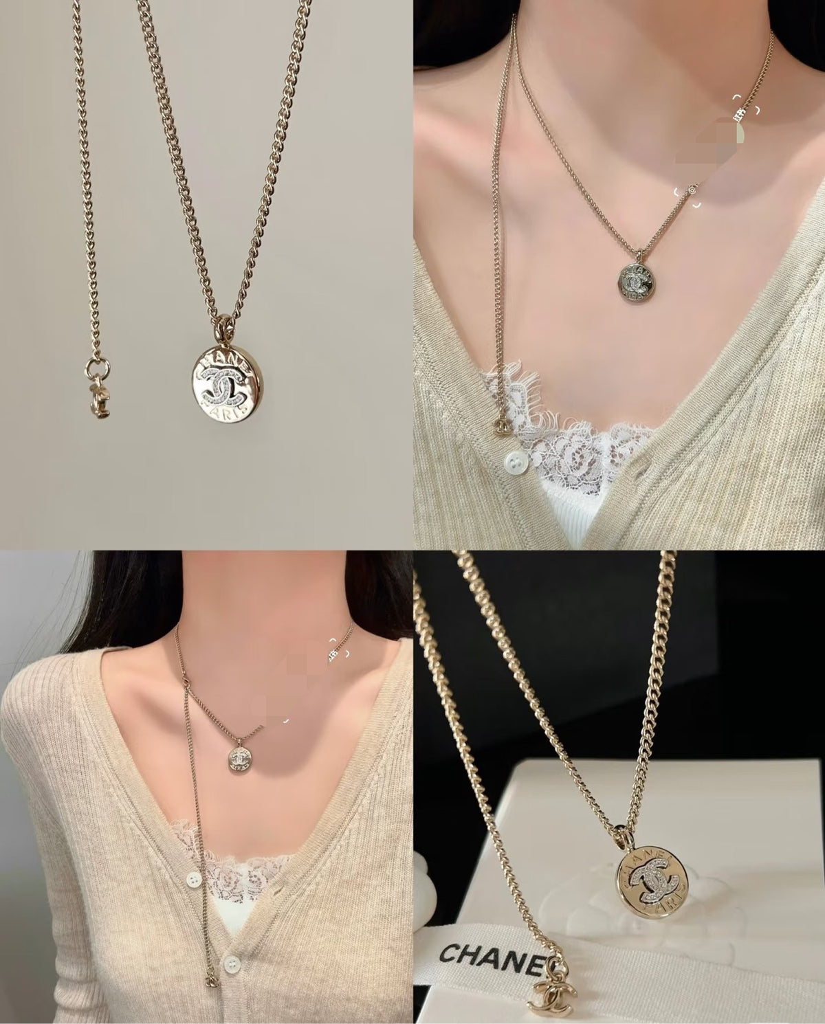 Signature Emblem Pendant Necklace in Gold-Tone – Design 062 front product view