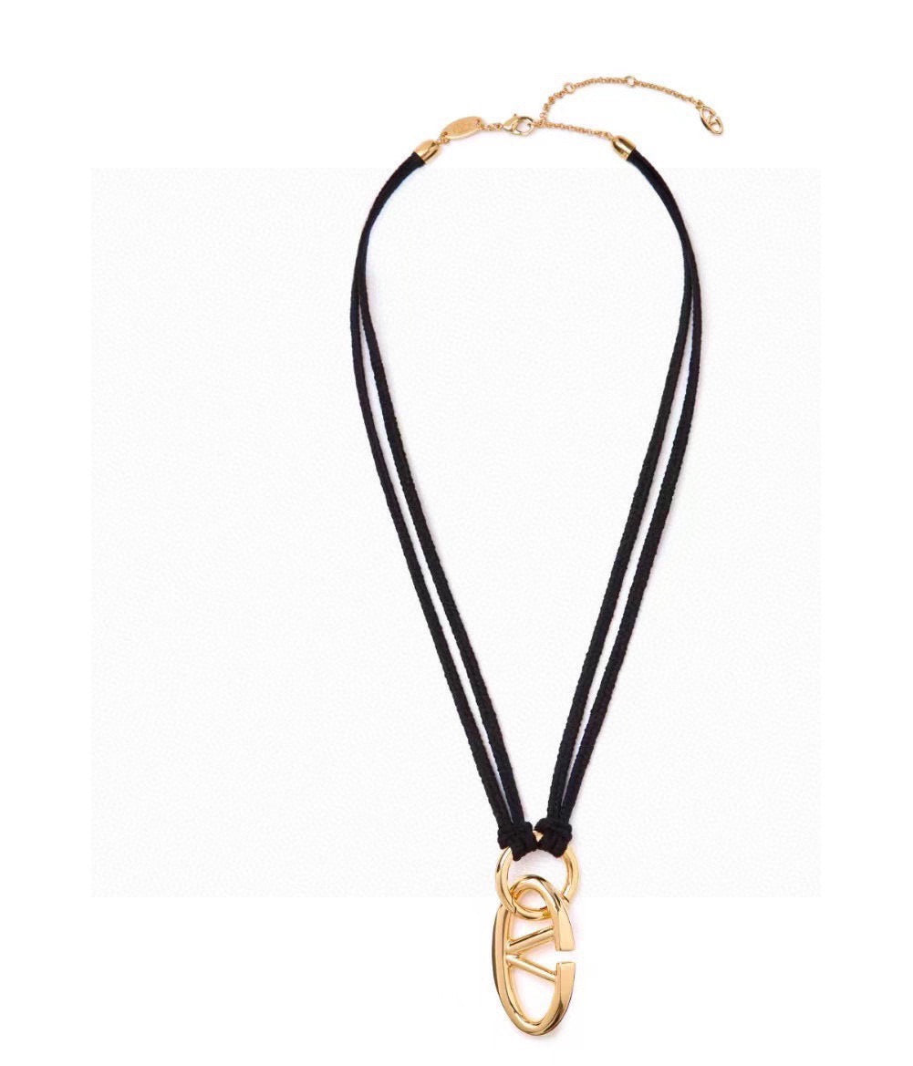 Signature Emblem Pendant Necklace in Polished Metal-Tone – Design 09 front view