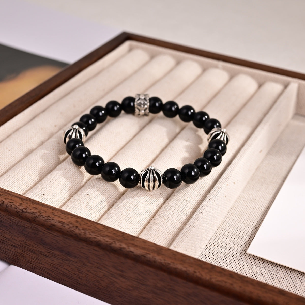 Cross Statement Bracelet in Metal-Tone – Design 19 side detail