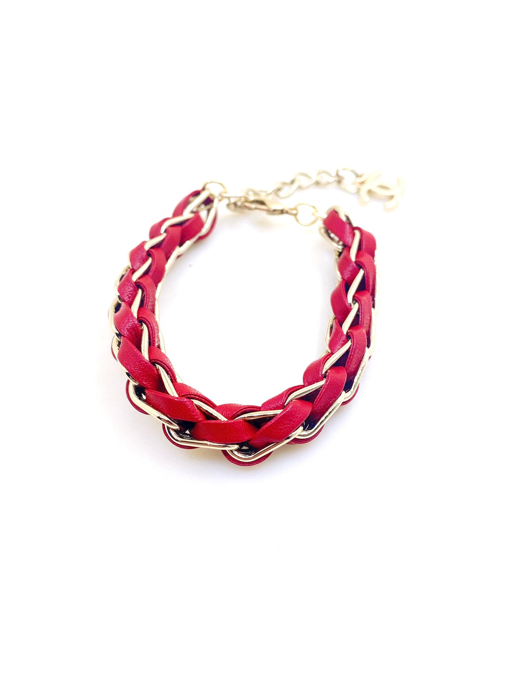 Signature Emblem Bracelet in Gold-Tone – Red Detail main product view