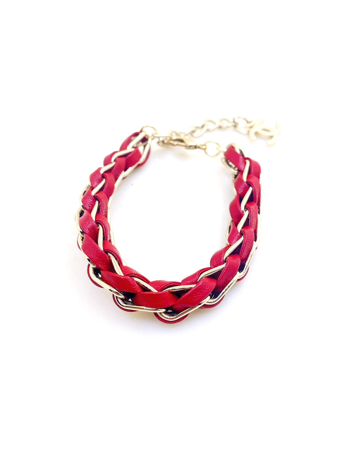 Signature Emblem Bracelet in Gold-Tone – Red Detail main product view