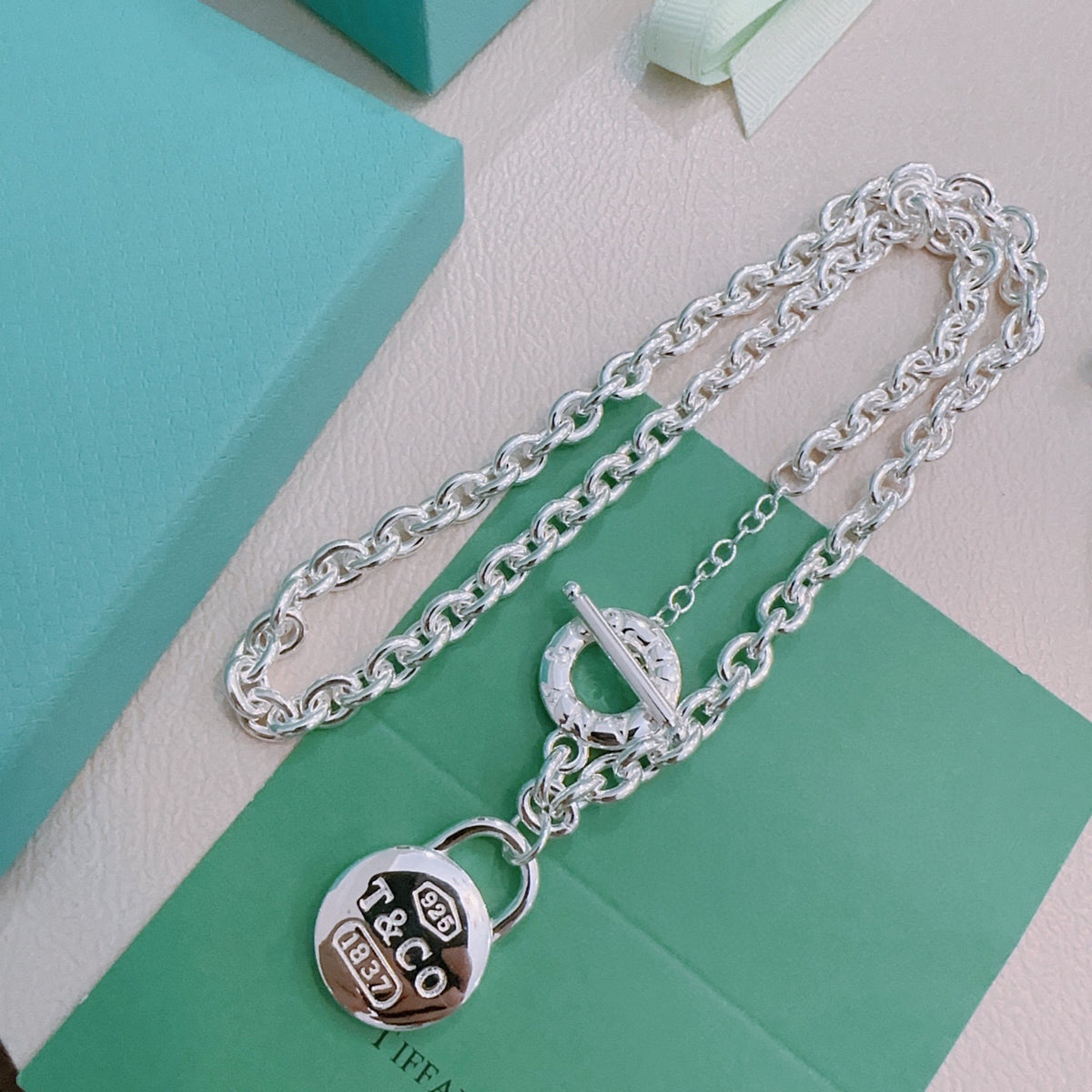 Signature Motif Jewelry Accessory in Silver-Tone – Vintage Detail – Design 06 styled product view