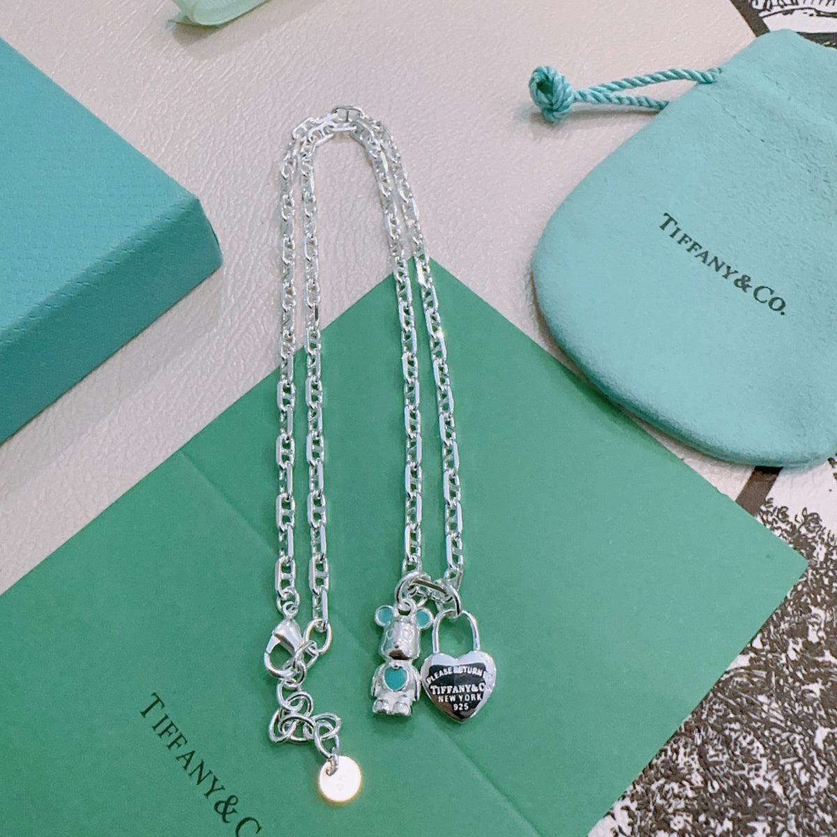 Signature Motif Pendant Necklace in Silver-Tone – Vintage Detail – Design 42 styled product view