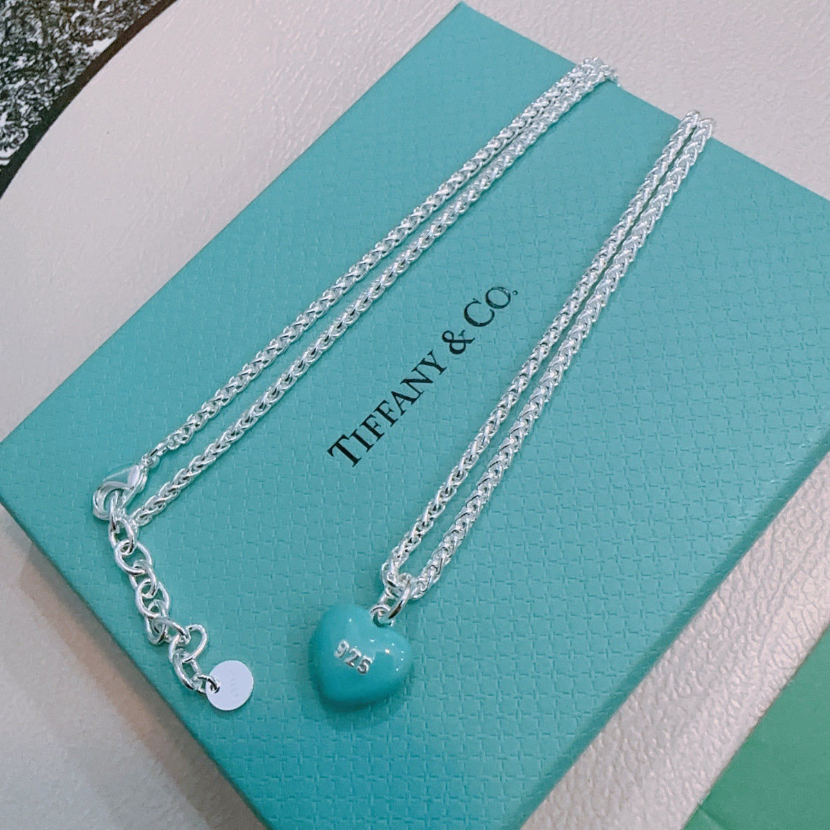 Signature Motif Pendant Necklace in Silver-Tone – Vintage Detail – Design 48 side detail