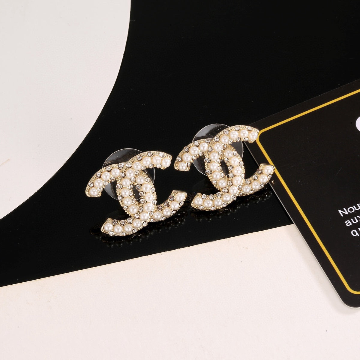 Signature Emblem Stud Earrings in Gold-Tone – Design 068 main product view