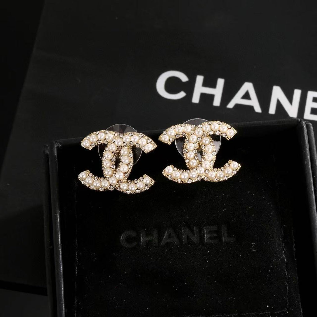 Signature Emblem Stud Earrings in Gold-Tone – Design 049 main product view