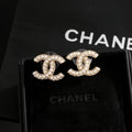 Signature Emblem Stud Earrings in Gold-Tone – Design 049 main product view