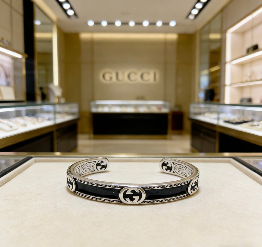 Double-G Emblem Bangle in Polished Metal-Tone – Design 031 main product view