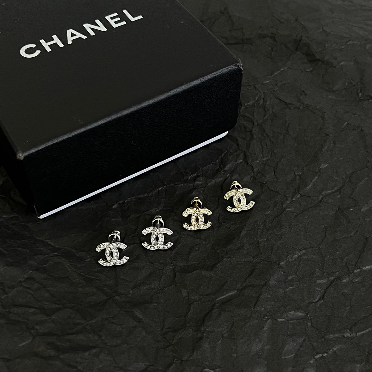 Signature Emblem Stud Earrings in Polished Metal-Tone – Design 123 detail view