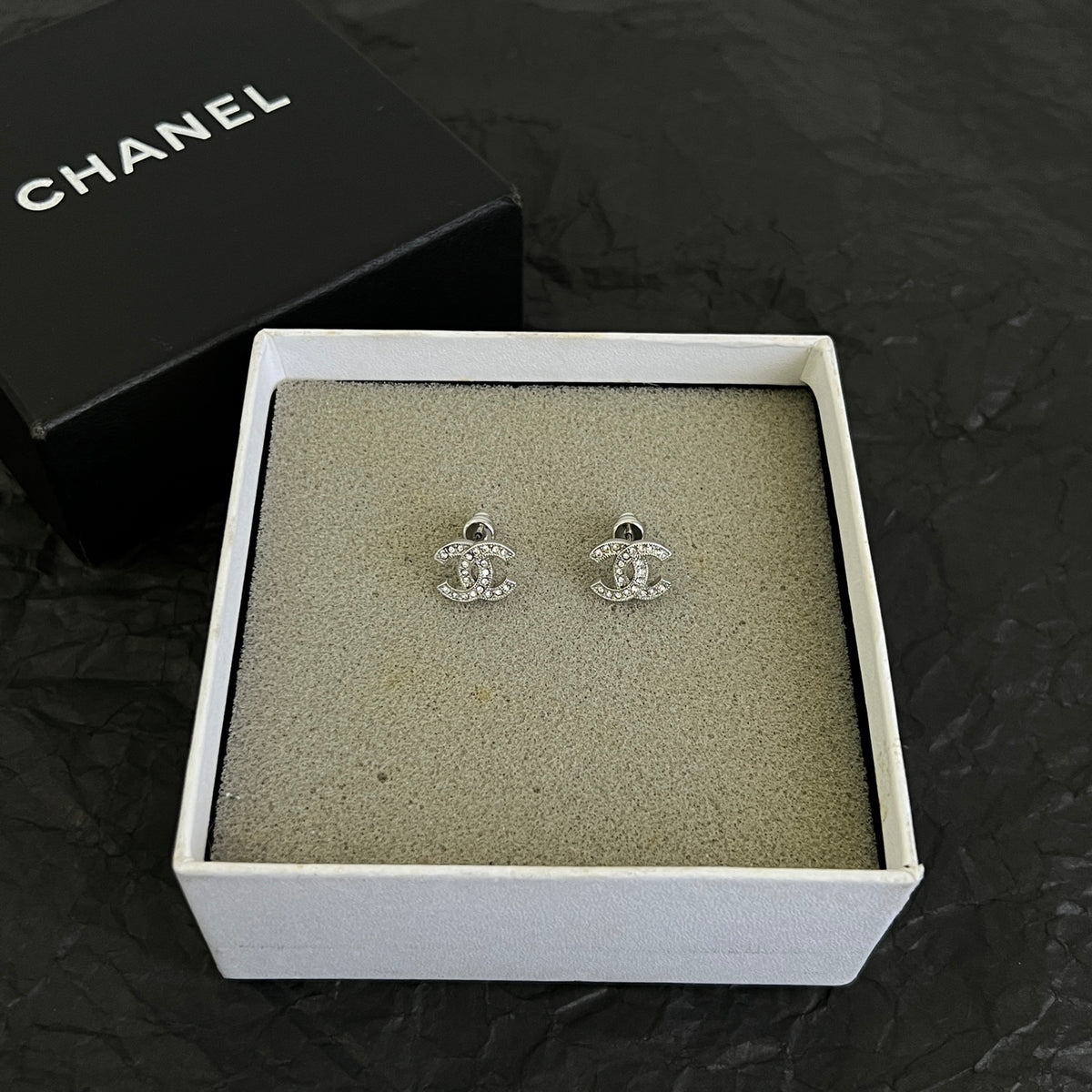 Signature Emblem Stud Earrings in Polished Metal-Tone – Design 123 main product view