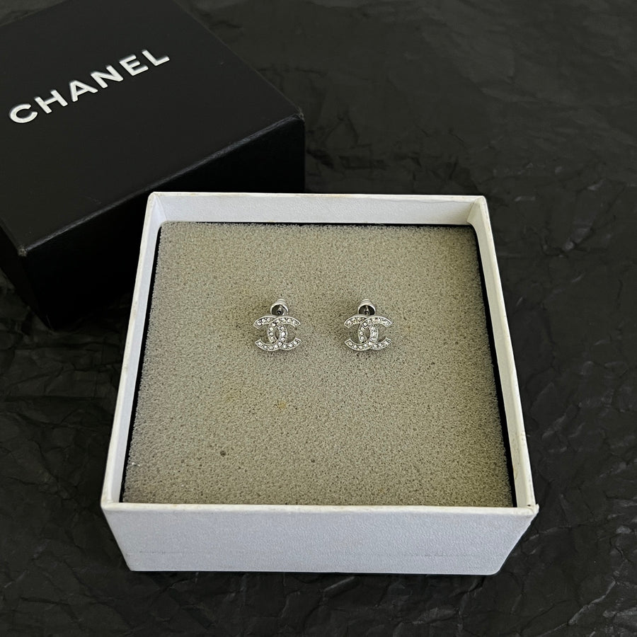 Signature Emblem Stud Earrings in Polished Metal-Tone – Design 123 main product view