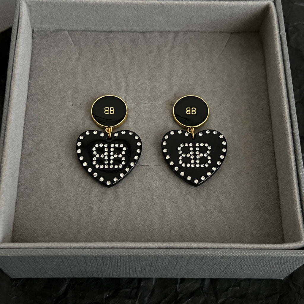Ring Motif Statement Earrings in Polished Metal-Tone – Design 011 front product view