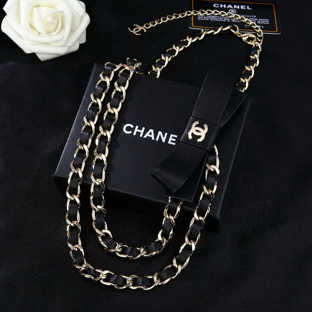 Signature Emblem Jewelry Accessory in Polished Metal-Tone – Design 077 styled product view