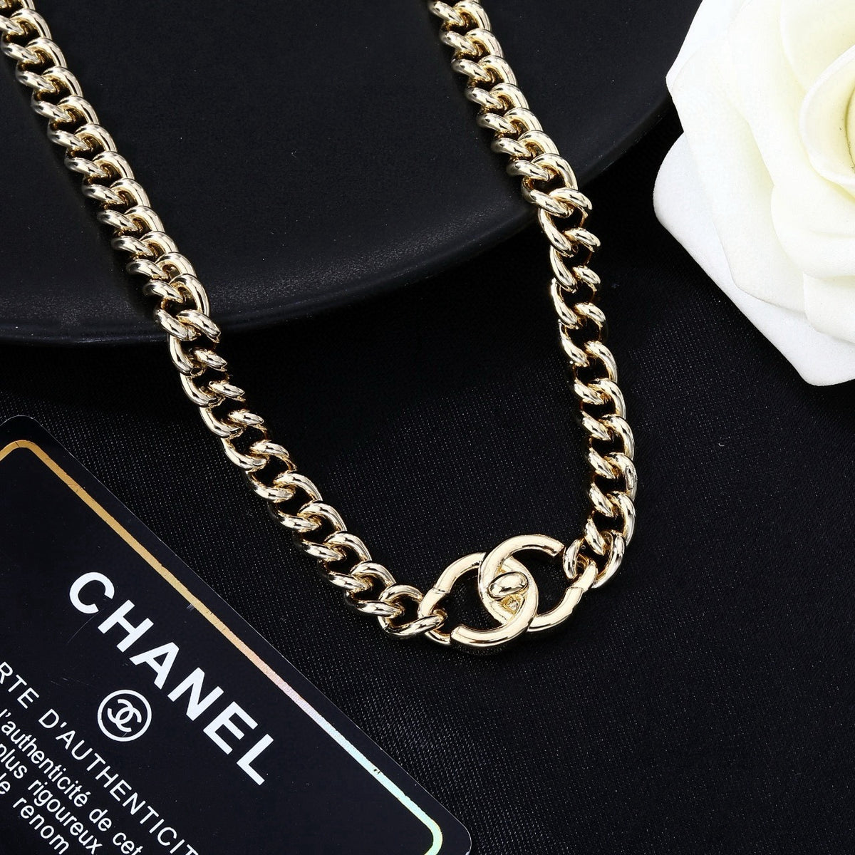 Signature Emblem Jewelry Accessory in Polished Metal-Tone – Design 075 detail view