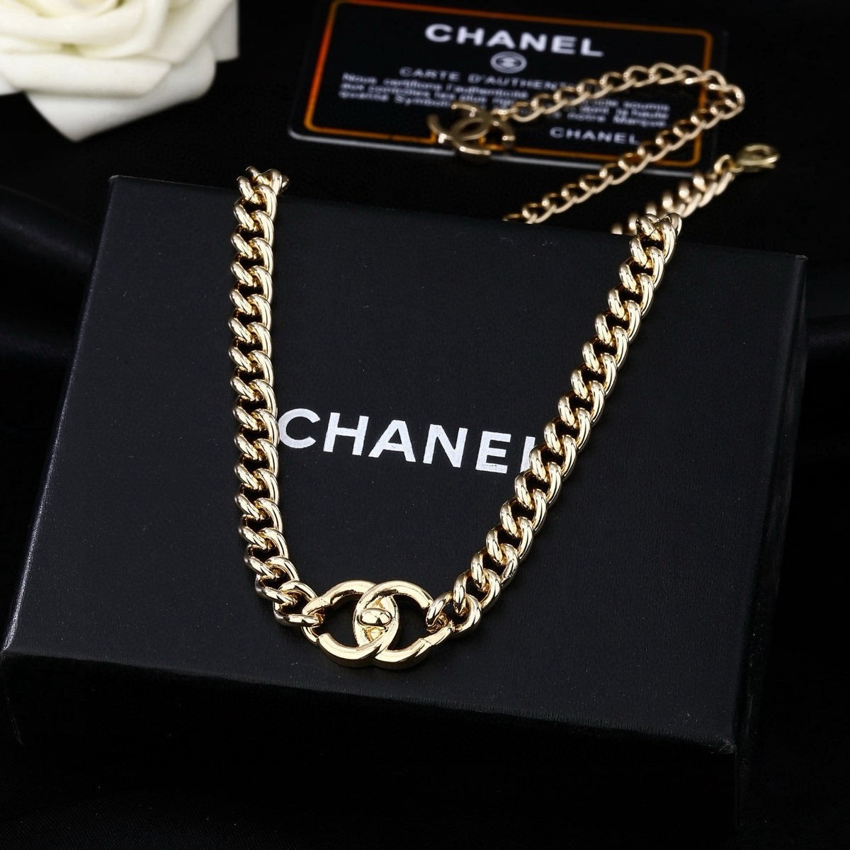 Signature Emblem Jewelry Accessory in Polished Metal-Tone – Design 075 front product view