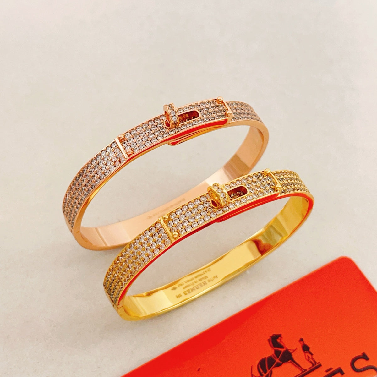 Geometric Emblem Bangle in Gold-Tone – Gold Detail – Design 002 main product view