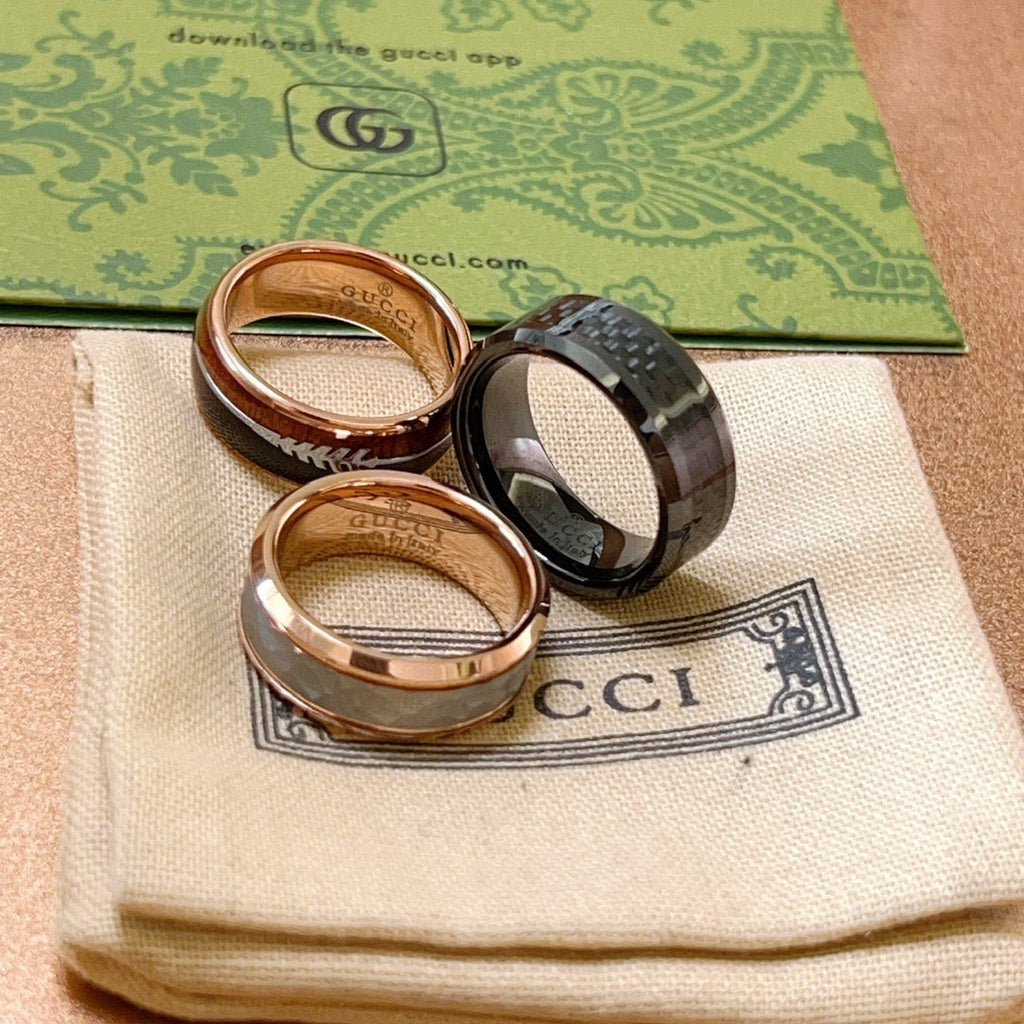 Double-G Emblem Statement Ring in Polished Metal-Tone – Design 012 side detail
