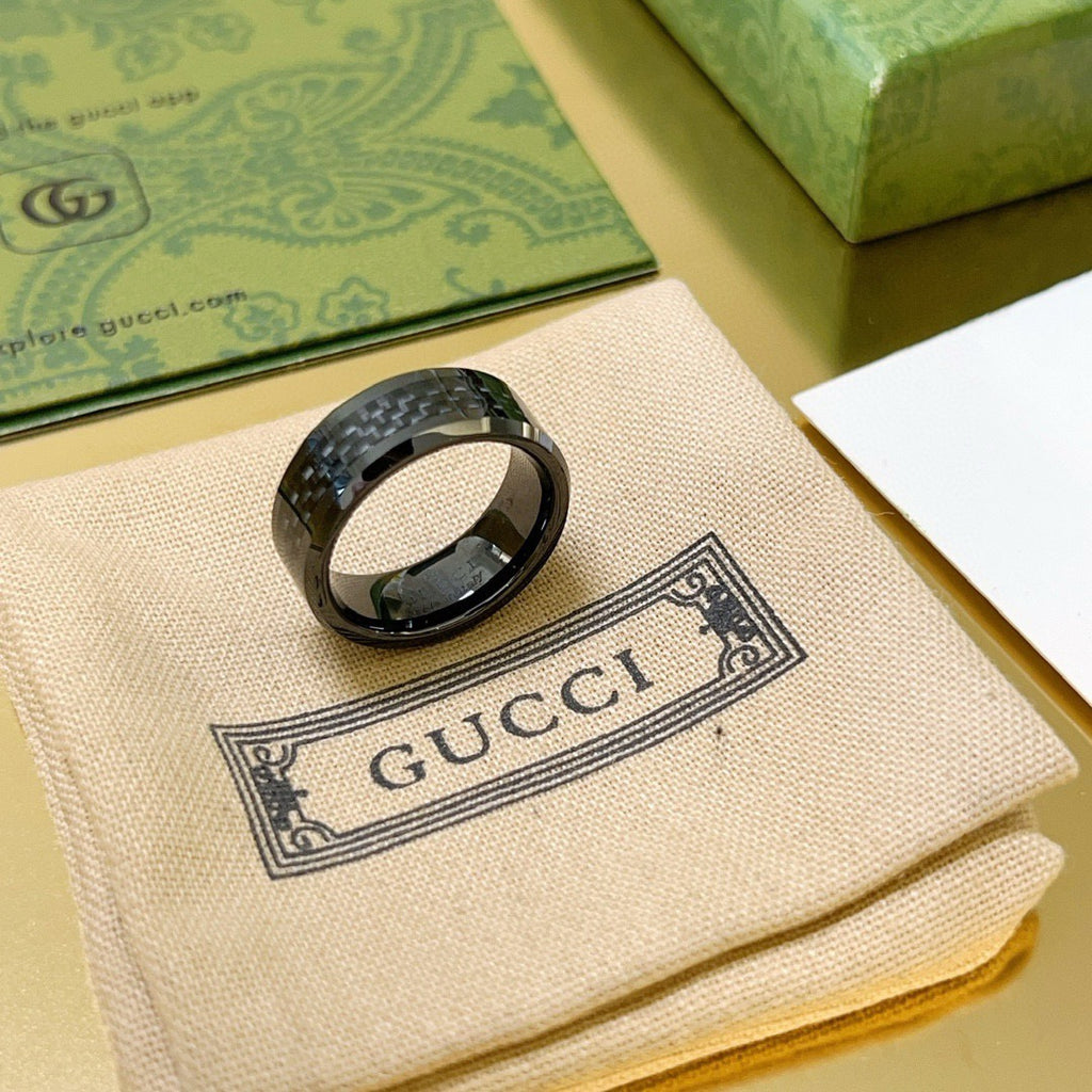 Double-G Emblem Statement Ring in Polished Metal-Tone – Design 012 main product view