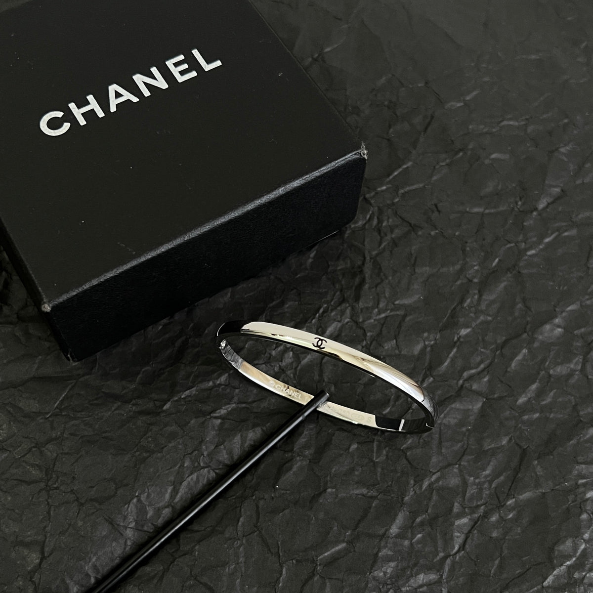 Signature Emblem Bangle in Polished Metal-Tone – Design 035 main product view
