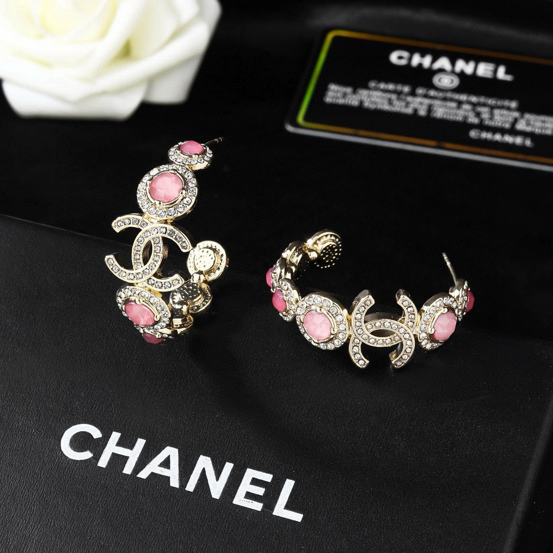 Signature Emblem Statement Earrings in Polished Metal-Tone – Design 045 side detail