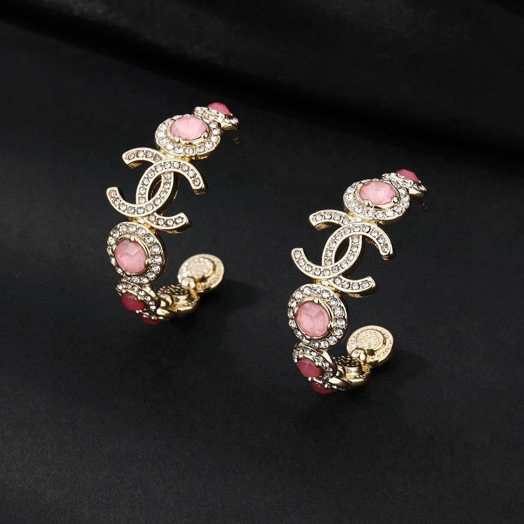 Signature Emblem Statement Earrings in Polished Metal-Tone – Design 045 main product view