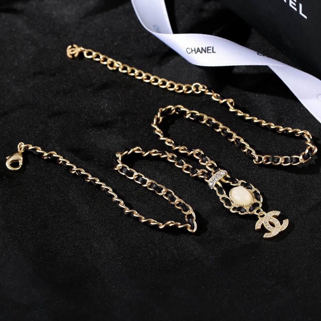 Signature Emblem Pendant Necklace in Gold-Tone – Design 076 main product view
