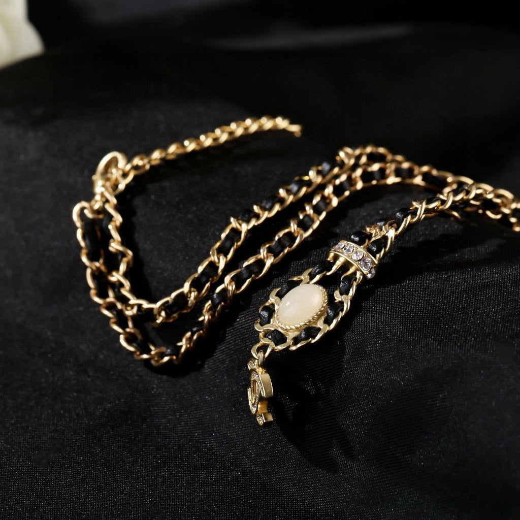 Signature Emblem Pendant Necklace in Gold-Tone – Design 076 side detail