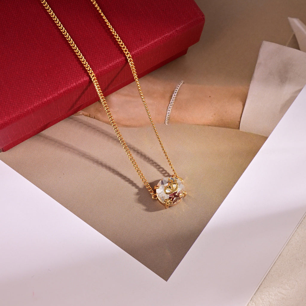Signature Emblem Pendant Necklace in Polished Metal-Tone – Design 10 main product view