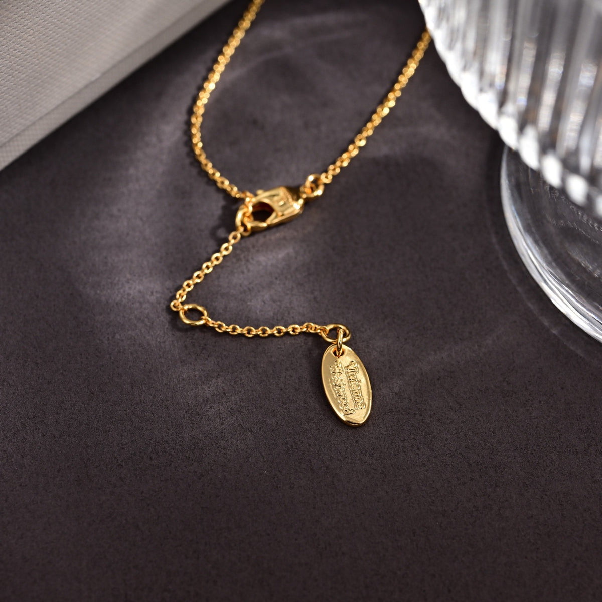 Orb Pendant Necklace in Polished Metal-Tone – Design 063 side detail