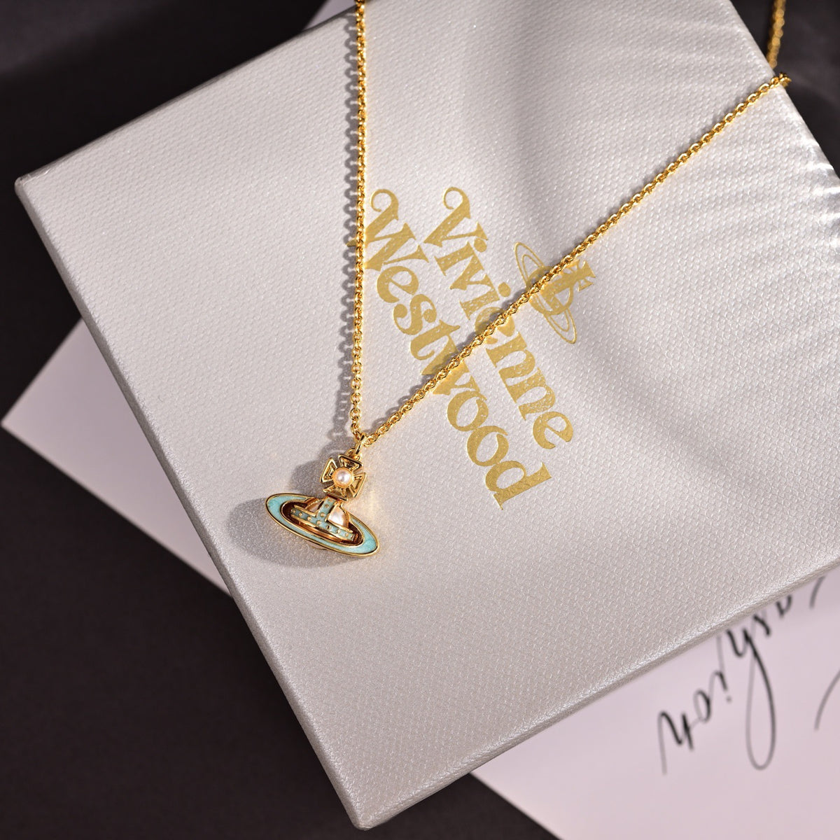 Orb Pendant Necklace in Polished Metal-Tone – Design 063 main product view