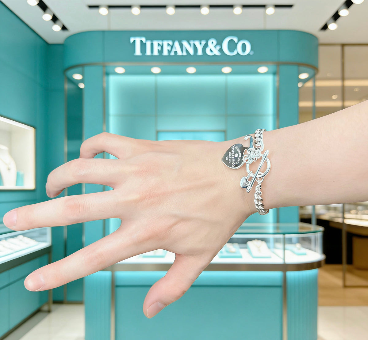 Signature Motif Bracelet in Silver-Tone – Vintage Detail – Design 99 styled product view