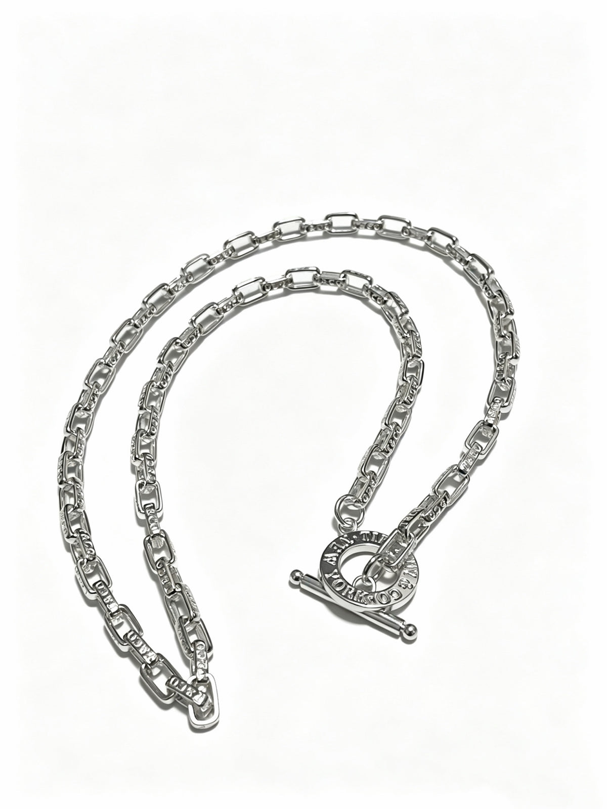 Signature Motif Pendant Necklace in Silver-Tone – Vintage Detail – Design 55 front product view