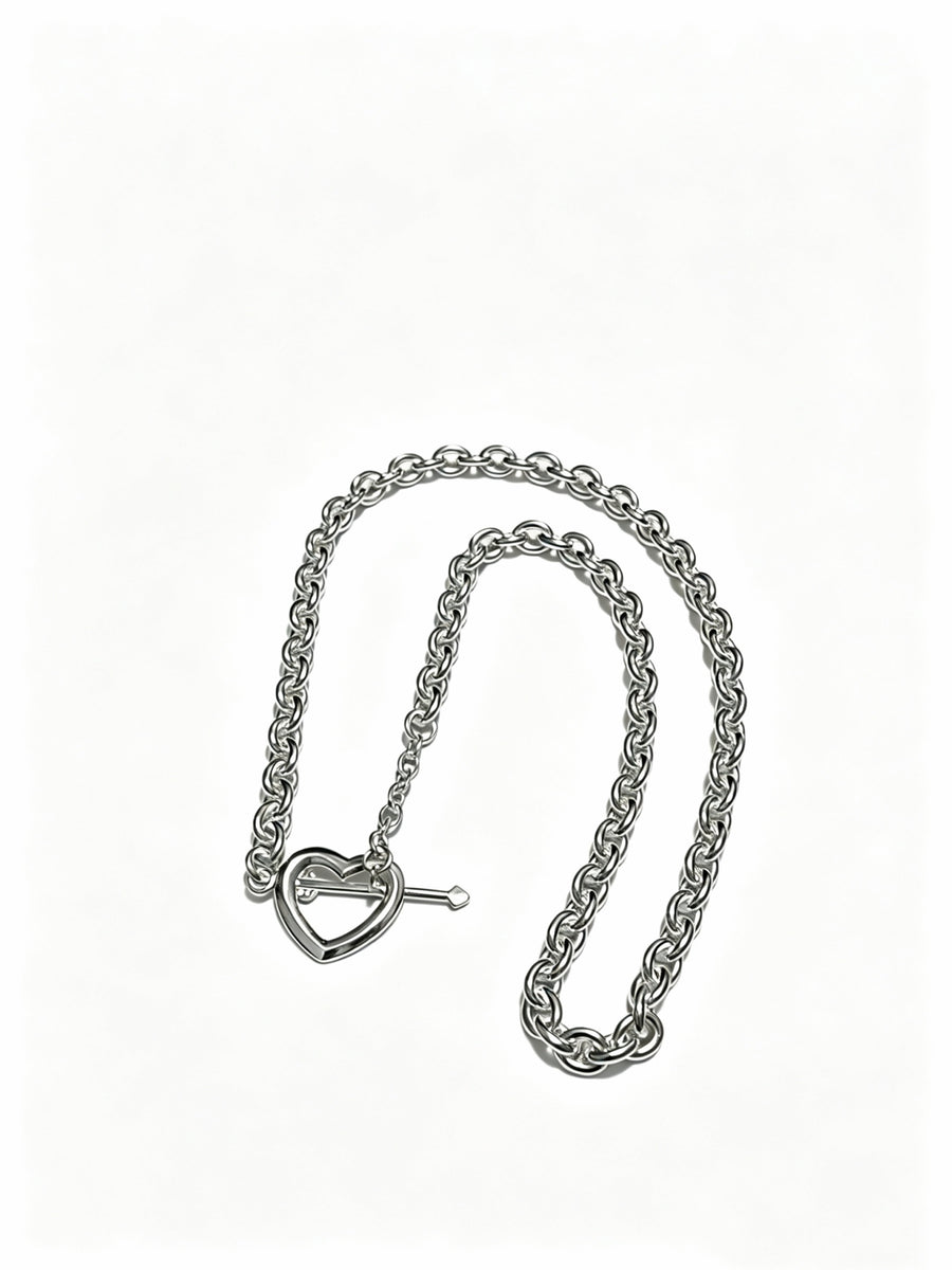 Signature Motif Pendant Necklace in Silver-Tone – Vintage Detail – Design 54 main product view