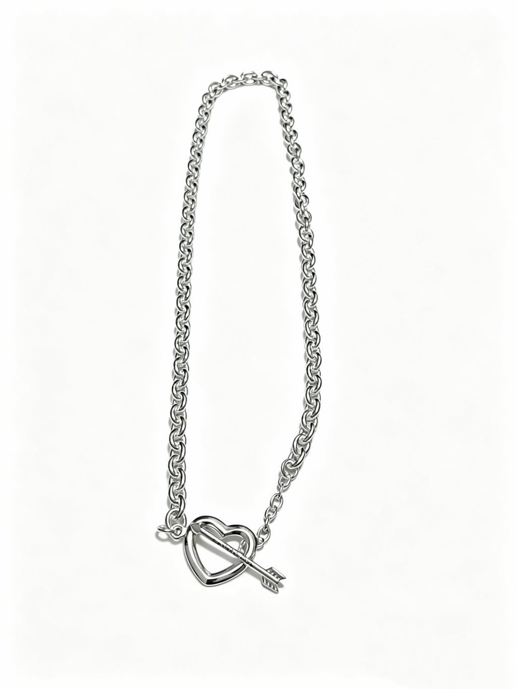 Signature Motif Pendant Necklace in Silver-Tone – Vintage Detail – Design 54 front product view