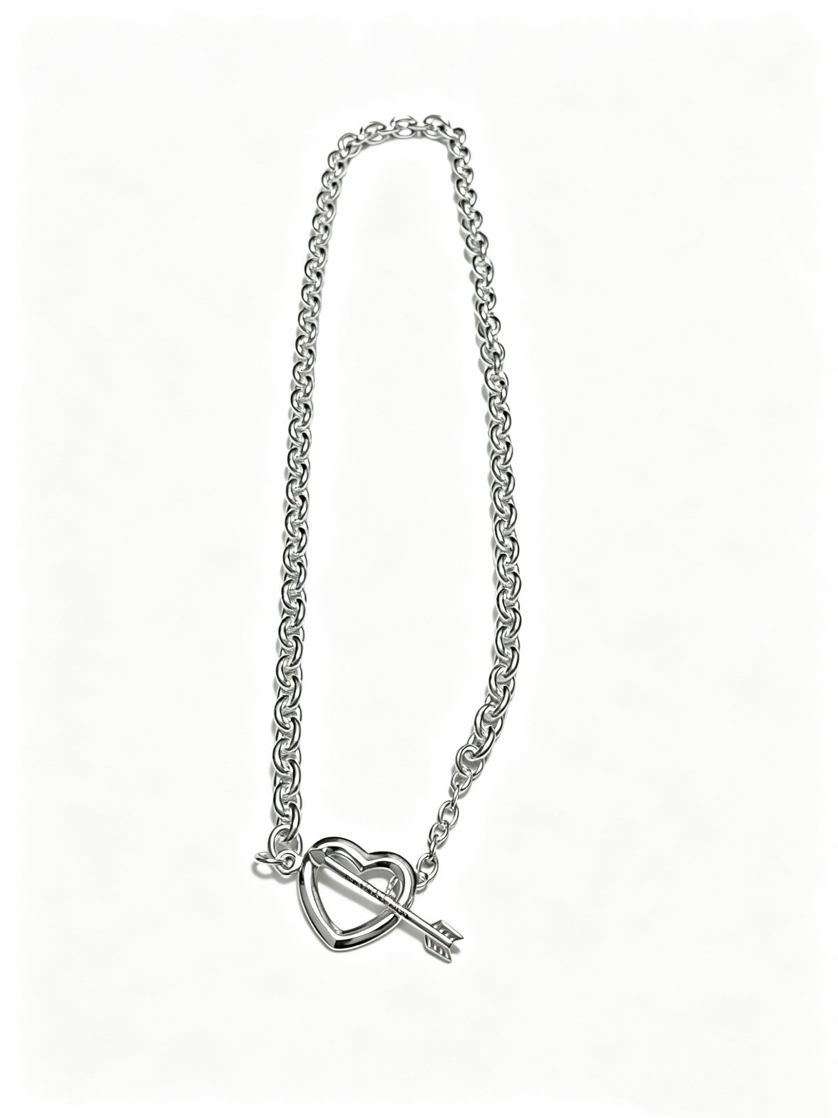 Signature Motif Pendant Necklace in Silver-Tone – Vintage Detail – Design 54 front product view