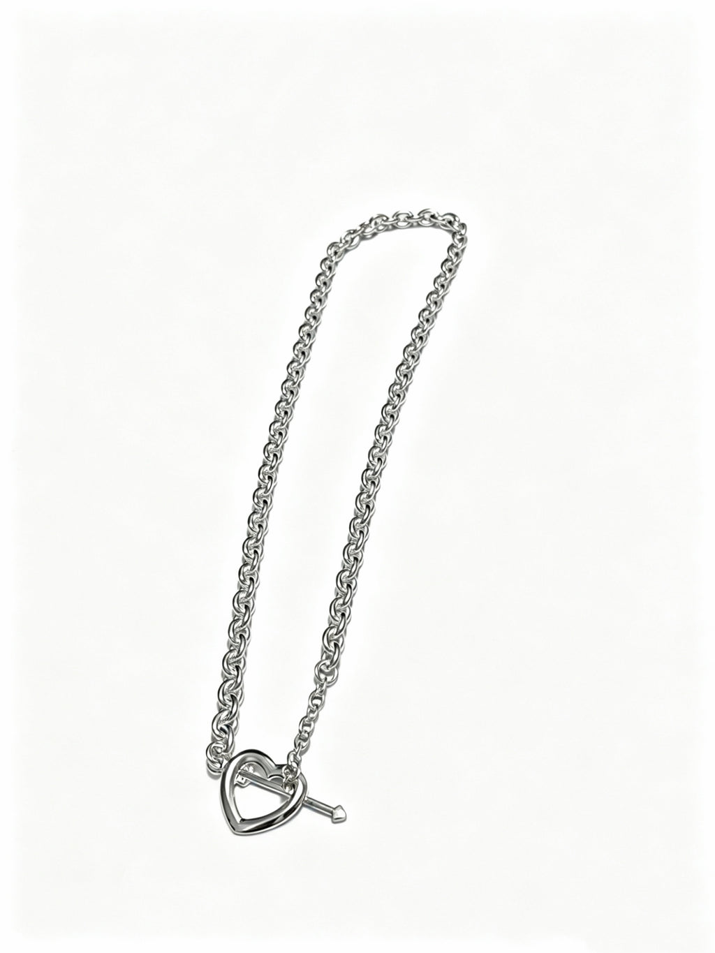 Signature Motif Pendant Necklace in Silver-Tone – Vintage Detail – Design 54 side detail