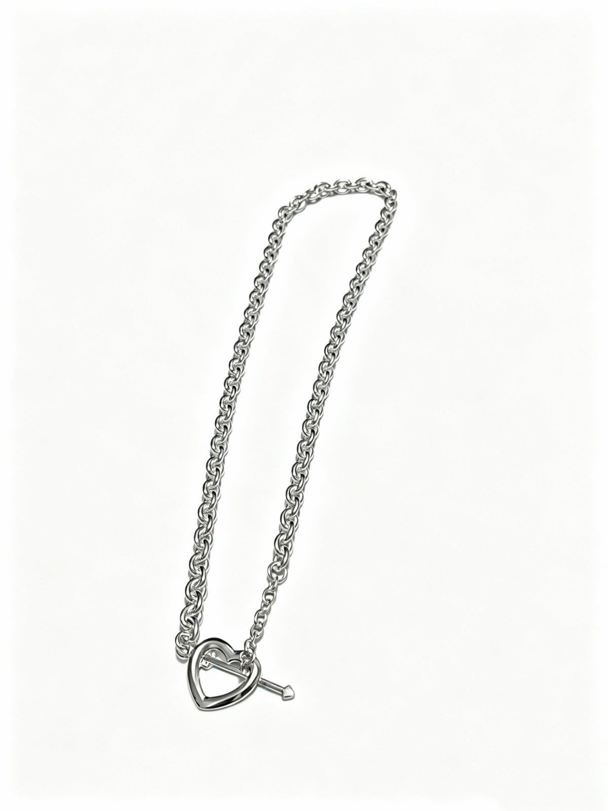 Signature Motif Pendant Necklace in Silver-Tone – Vintage Detail – Design 54 side detail
