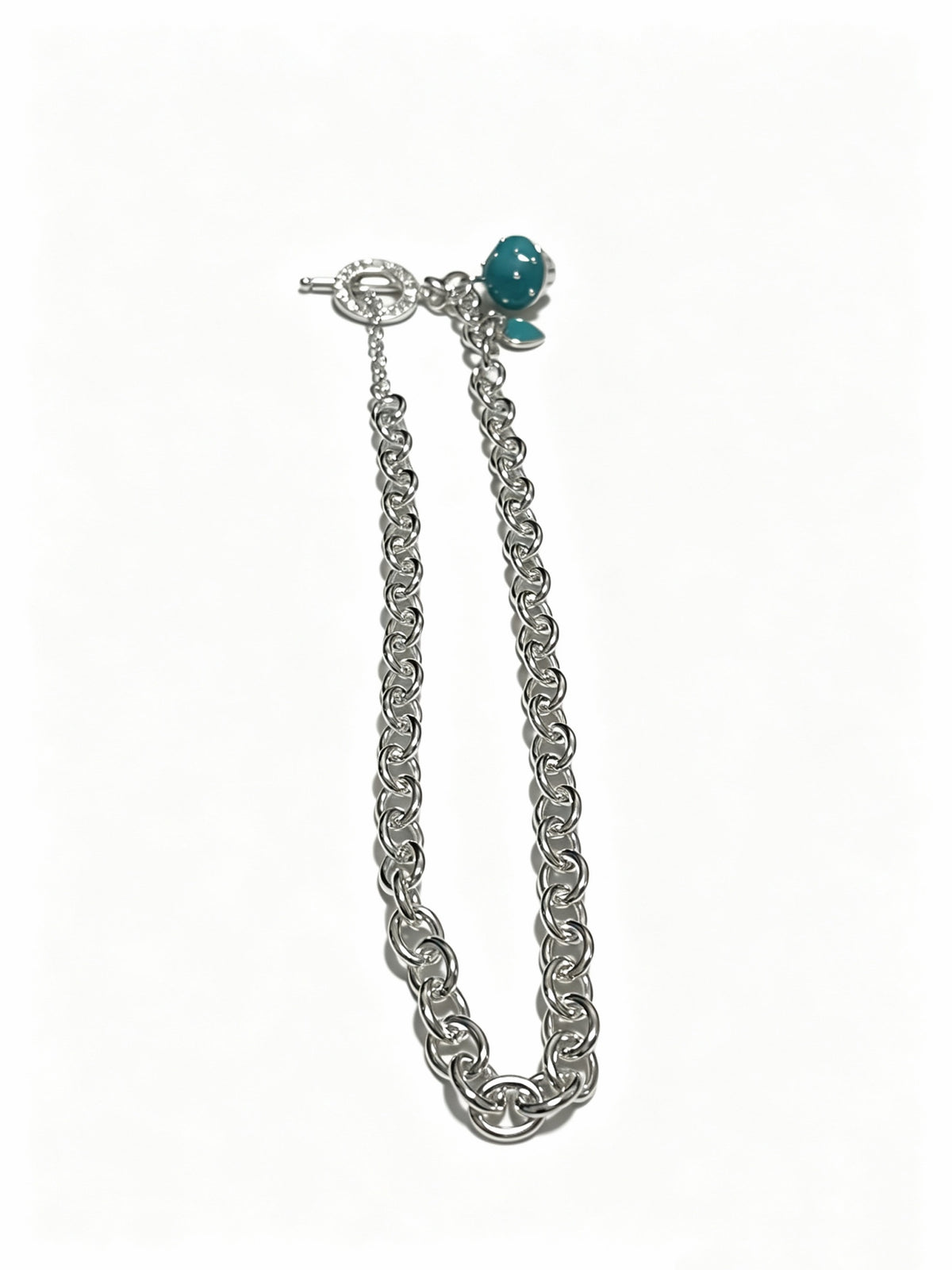 Signature Motif Pendant Necklace in Silver-Tone – Vintage Detail – Design 52 side detail