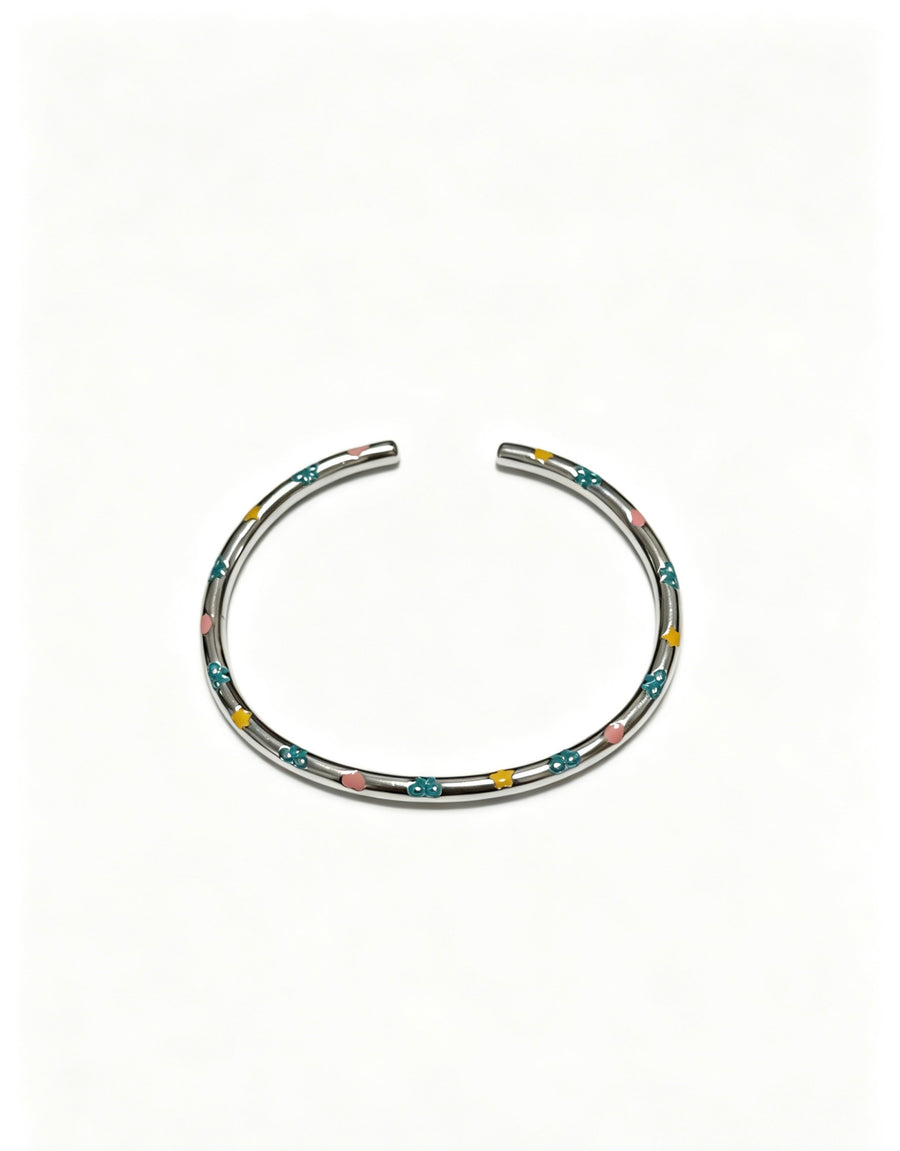 Signature Motif Bangle in Silver-Tone main product view