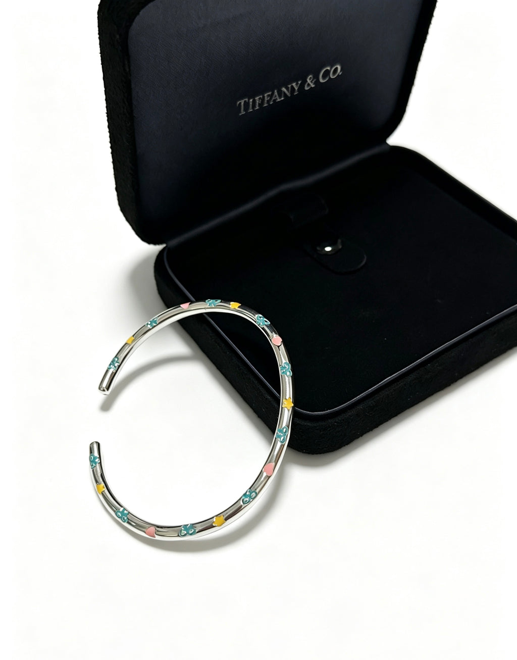 Signature Motif Bangle in Silver-Tone front product view