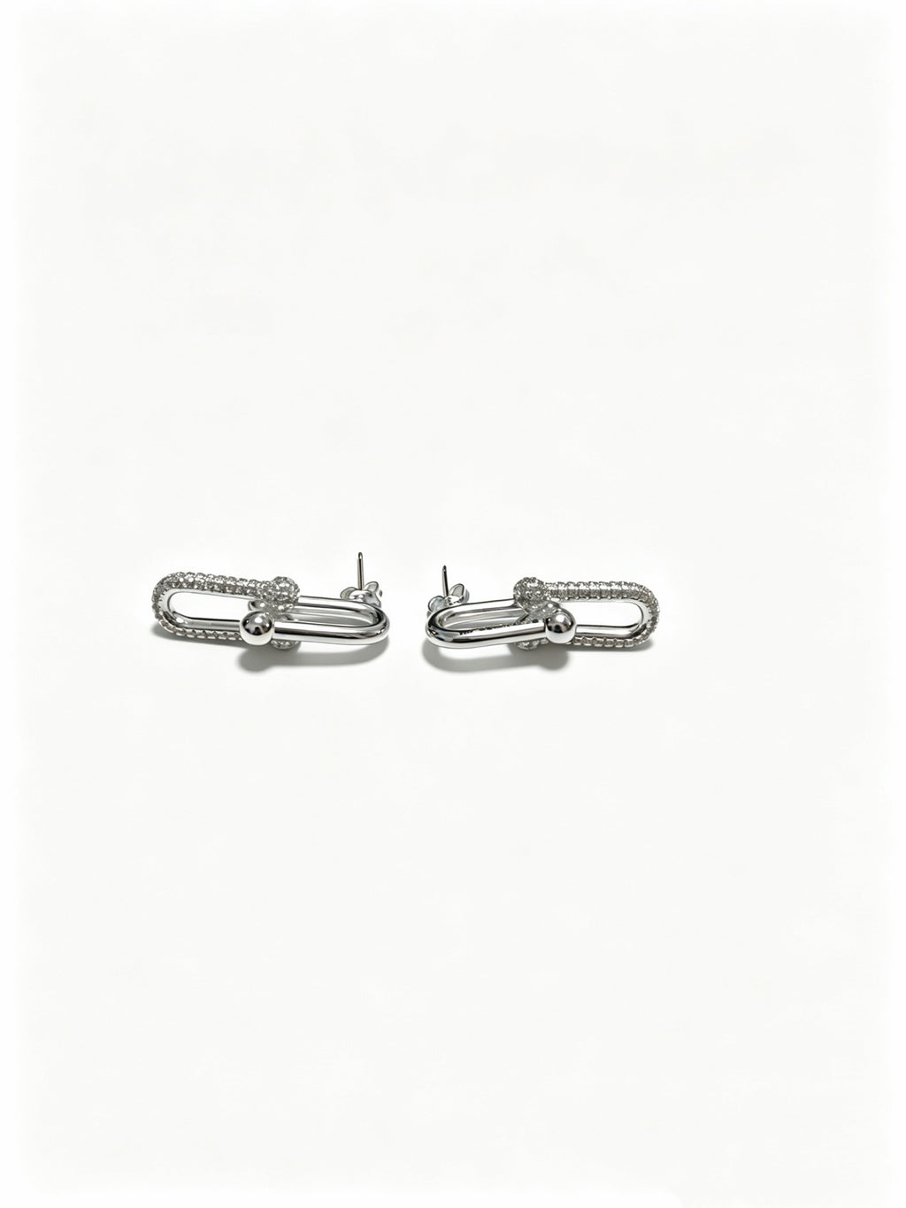 Signature Motif Stud Earrings in Polished Metal-Tone – Design 03 main product view